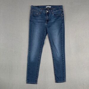 Levis Jeans Womens 30 Blue 710 Super Skinny Stretch Distressed Denim Western